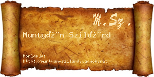 Muntyán Szilárd névjegykártya
